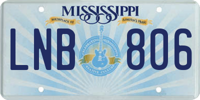 MS license plate LNB806