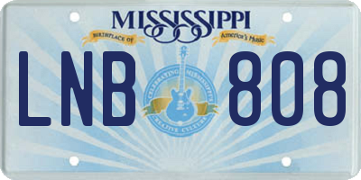 MS license plate LNB808
