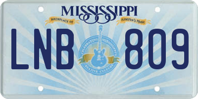 MS license plate LNB809