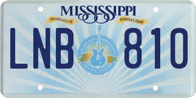 MS license plate LNB810
