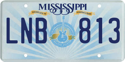 MS license plate LNB813