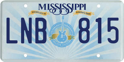 MS license plate LNB815