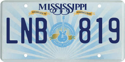 MS license plate LNB819