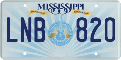 MS license plate LNB820