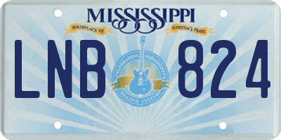 MS license plate LNB824