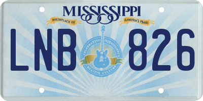 MS license plate LNB826