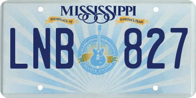 MS license plate LNB827