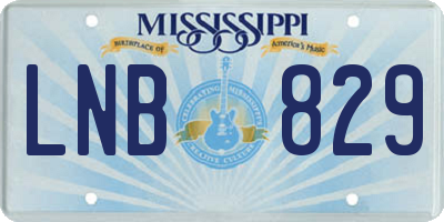 MS license plate LNB829