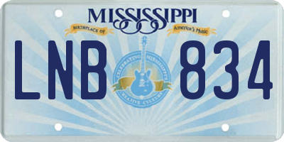 MS license plate LNB834