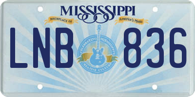 MS license plate LNB836