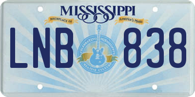 MS license plate LNB838