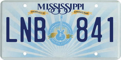 MS license plate LNB841