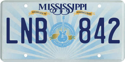 MS license plate LNB842