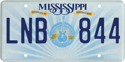 MS license plate LNB844