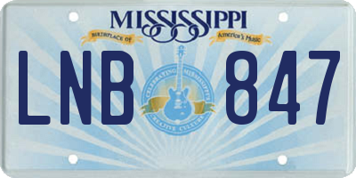 MS license plate LNB847