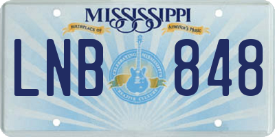 MS license plate LNB848