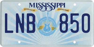 MS license plate LNB850