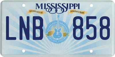 MS license plate LNB858