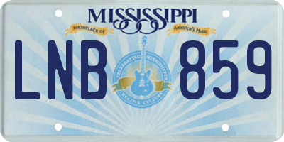 MS license plate LNB859