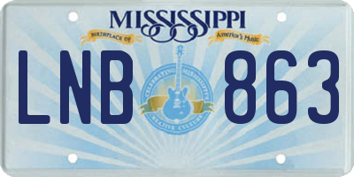 MS license plate LNB863