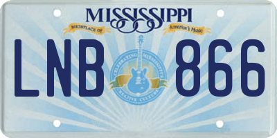 MS license plate LNB866