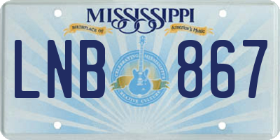 MS license plate LNB867