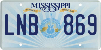 MS license plate LNB869