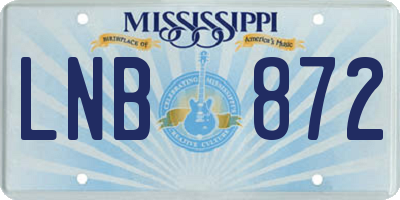 MS license plate LNB872