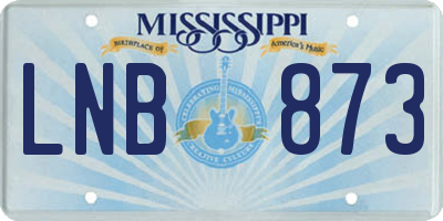 MS license plate LNB873