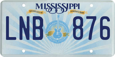 MS license plate LNB876