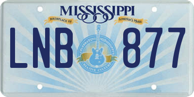 MS license plate LNB877