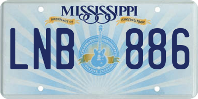 MS license plate LNB886