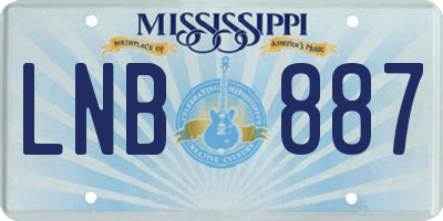 MS license plate LNB887