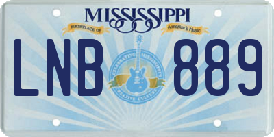 MS license plate LNB889