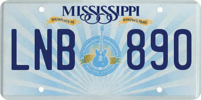 MS license plate LNB890