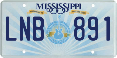 MS license plate LNB891