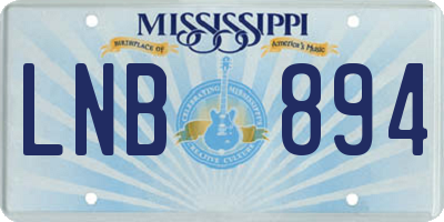MS license plate LNB894