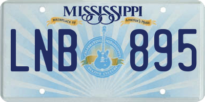 MS license plate LNB895