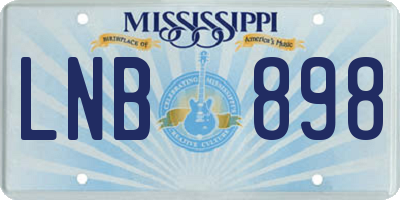 MS license plate LNB898