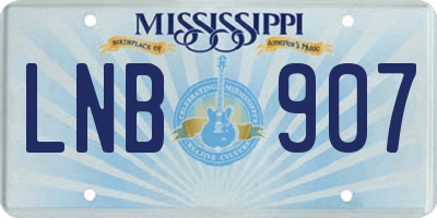 MS license plate LNB907