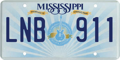 MS license plate LNB911