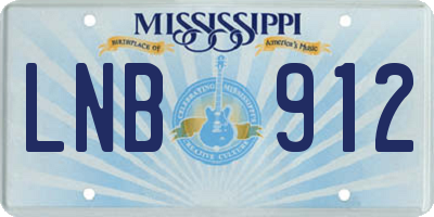MS license plate LNB912