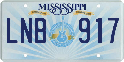 MS license plate LNB917