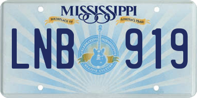 MS license plate LNB919