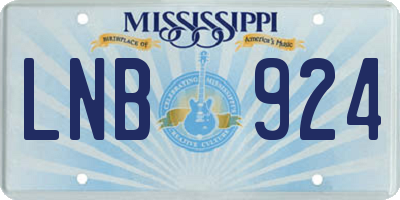 MS license plate LNB924