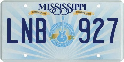 MS license plate LNB927