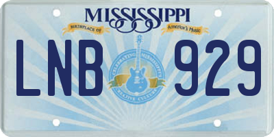 MS license plate LNB929