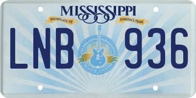 MS license plate LNB936