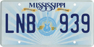 MS license plate LNB939