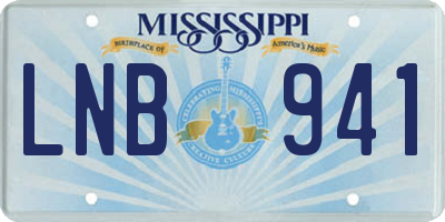 MS license plate LNB941